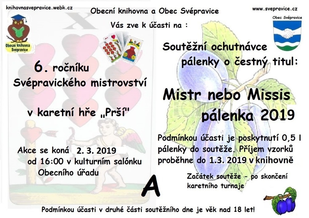 Pozvánka na akce knihovny Svépravice