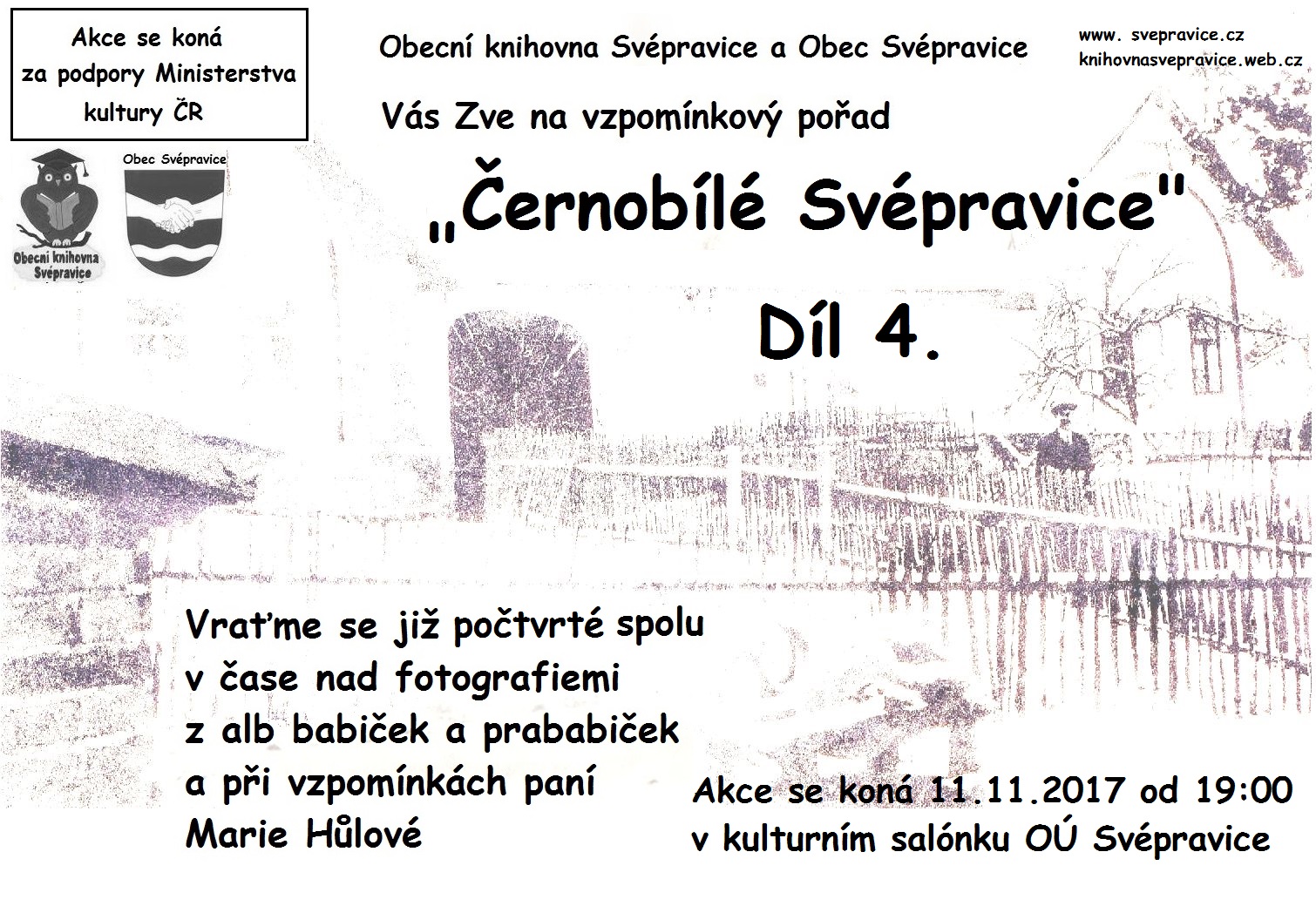 Pozvánka na vzpomínkový pořad do Svépravic