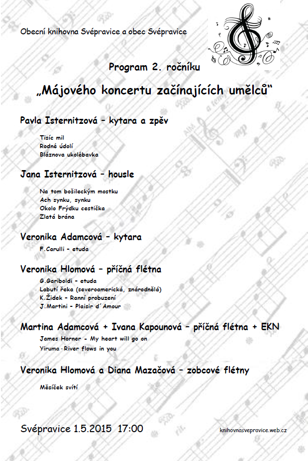 Program 2. ročníku májového koncertu